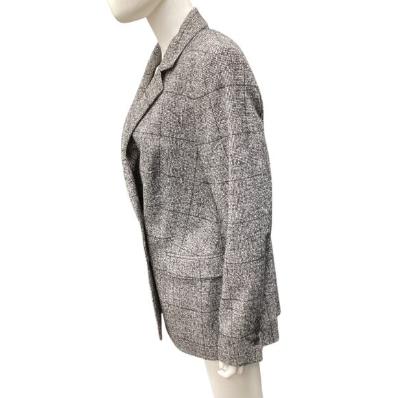 Escada Women’s Blazer Size 10 Alpaca Cotton Wool Blend Double Breasted B&W - Picture 3 of 6